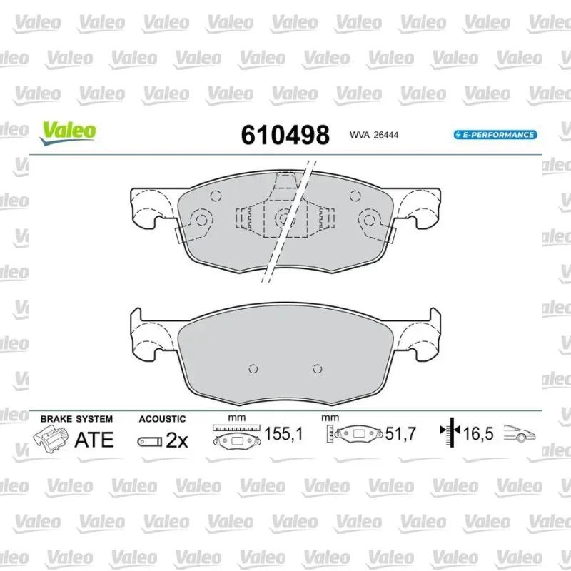 Fren Disk Balata Ön VALEO 672044 – Toyota Yaris