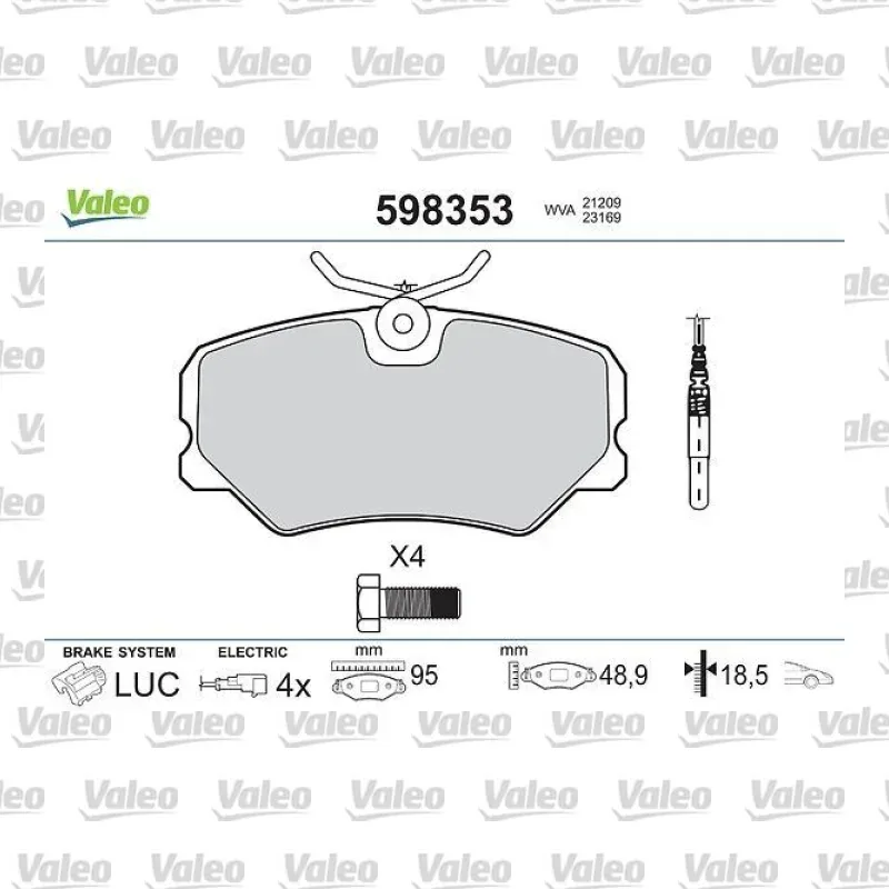 Peugeot 306 2.0 Ön Fren Balatası – VALEO 598353