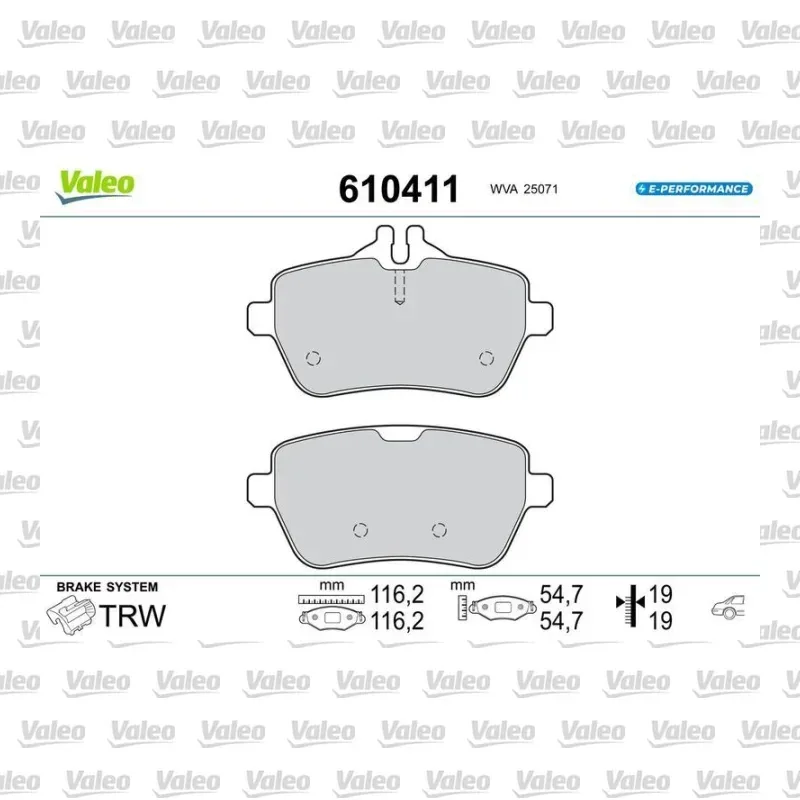 Fren Disk Balata Arka VALEO 610411 – Mercedes-Benz S 500 / S 400