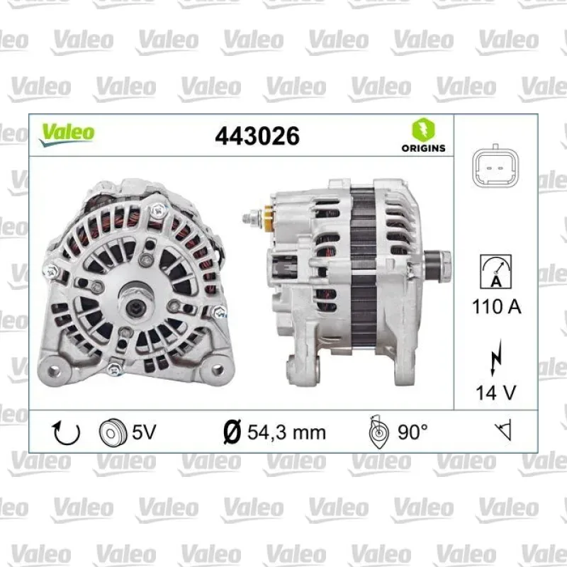 Alternatör VALEO 443026 – Renault / Dacia