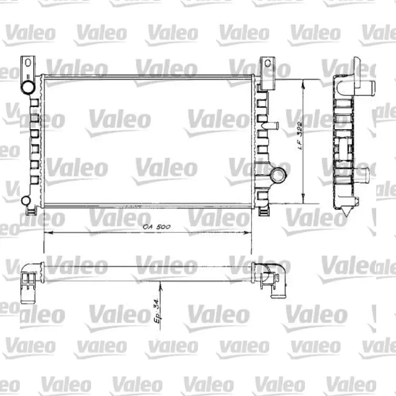 Su Radyatörü VALEO 730484 – Ford Fiesta 1.6 Turbo / 1.8 D