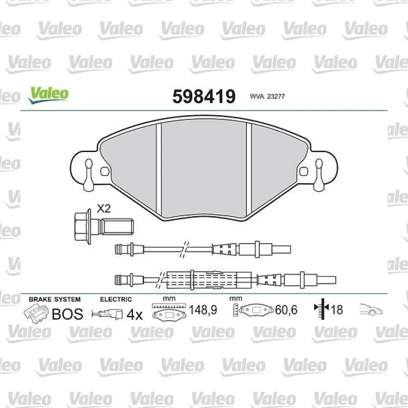Fren Disk Balata Ön VALEO 598419 – Citroen C5