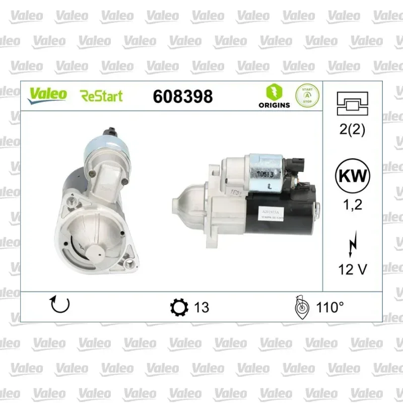 Marş Dinamosu VALEO 608398 – Hyundai / Kia