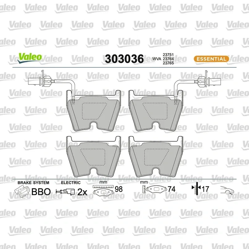 Fren Disk Balata Ön VALEO 671513 – Audi A4