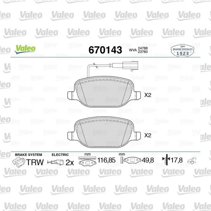 Fren Disk Balata Arka VALEO 670143 – Alfa Romeo Giulietta