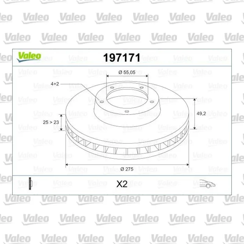 Fren Disk Ayna Ön Sağ ve Sol VALEO 197171 – Toyota Corolla