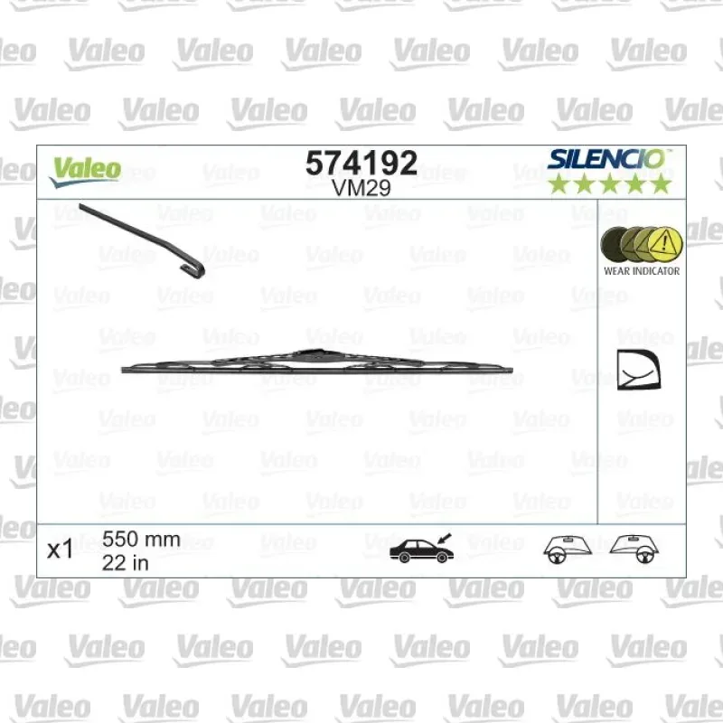 Silecek Süpürgesi Ön 550 mm - 22 inç VALEO 574192
