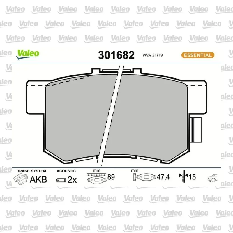 Fren Disk Balata Arka VALEO 301682 – Honda Civic