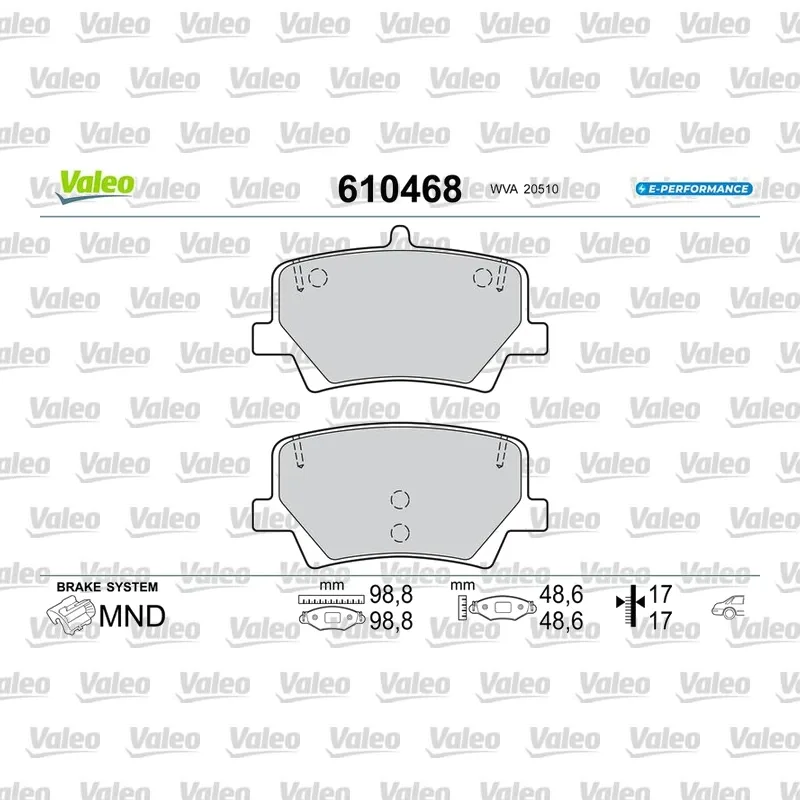 Fren Disk Balata Arka VALEO 670683 – Volvo XC40