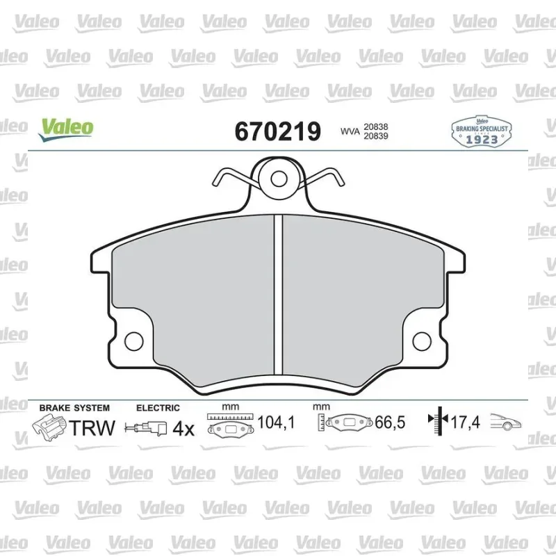 Fren Disk Balata Ön VALEO 670219 – Fiat Punto / Palio