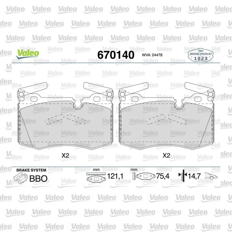 Fren Disk Balata Ön VALEO 670140 – MINI Cooper