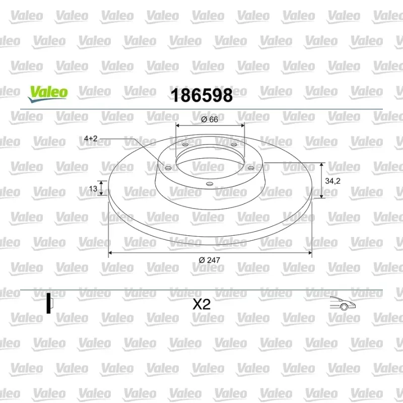 Fren Disk Ayna Ön Sağ ve Sol VALEO 186598 – Peugeot / Citroen