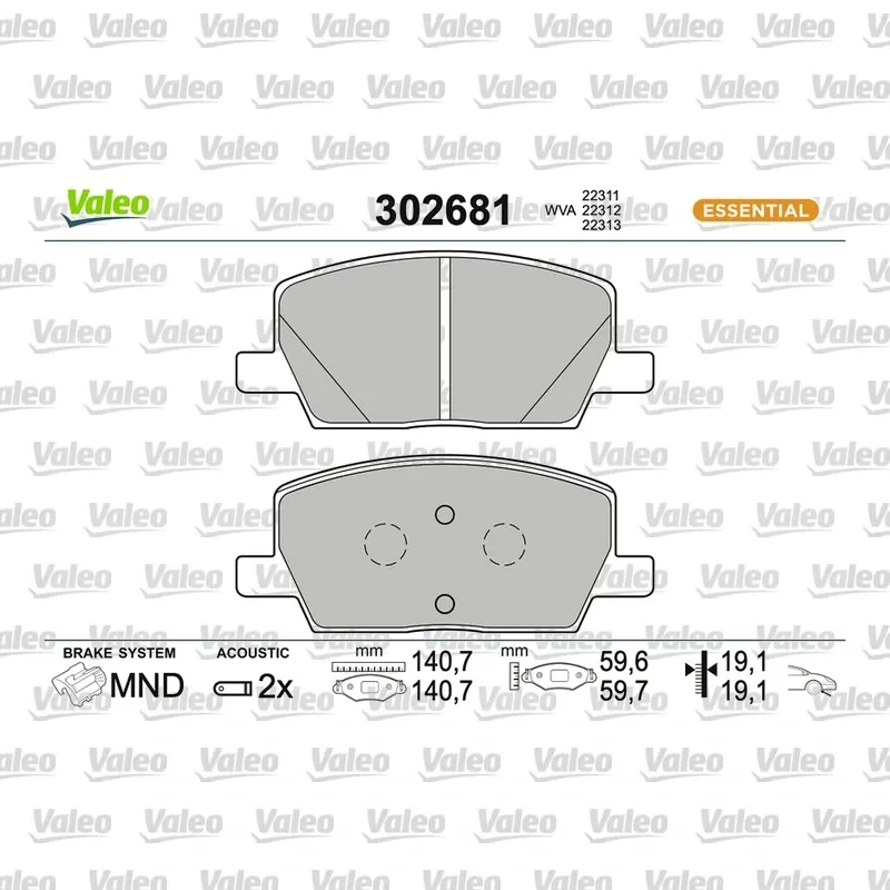 Fren Disk Balata Ön VALEO 670615 – Opel Insignia / Mokka