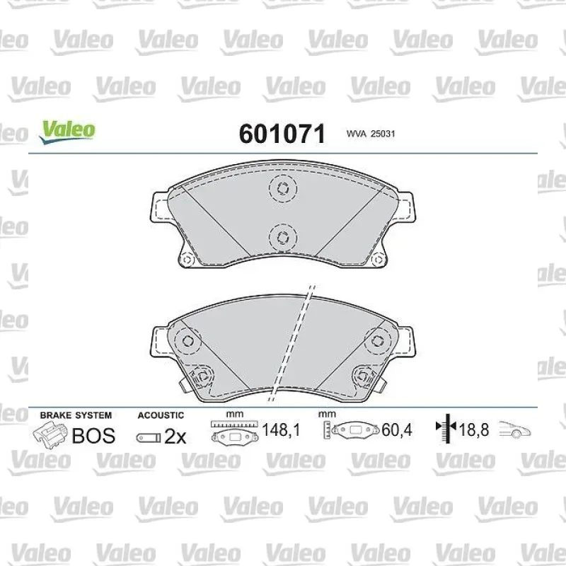 Fren Disk Balata Ön VALEO 601071 – Opel / Chevrolet
