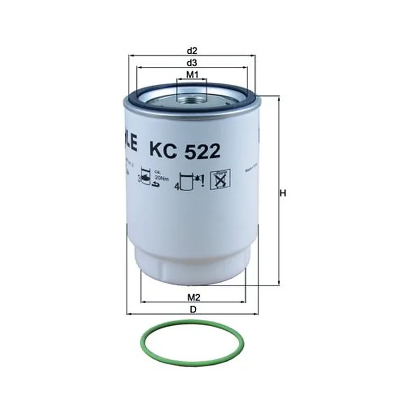 Yakıt Filtresi MAHLE KC 522D – MAN TGS / TGX