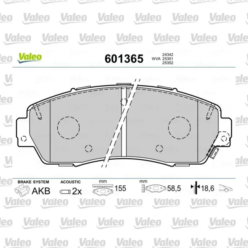 Fren Disk Balata Ön VALEO 601365 – Honda CR-V