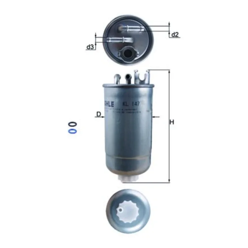 Yakıt Filtresi MAHLE KL 147D – AUDI / FIAT / SEAT