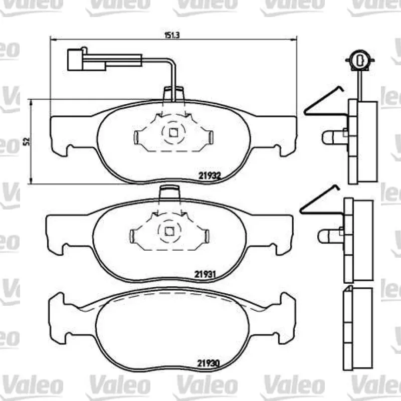Fren Disk Balata Ön VALEO 671308 – Alfa Romeo 156 2.0 Twin Spark Turbo 16V / 2.5 V6 24V