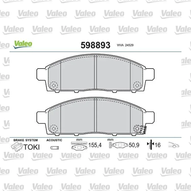 Fren Disk Balata Ön VALEO 598893 – Mitsubishi L200