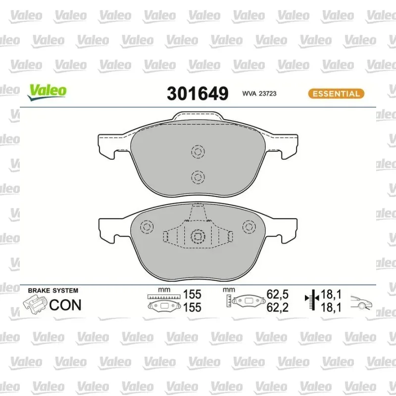 Fren Disk Balata Ön VALEO 301649
